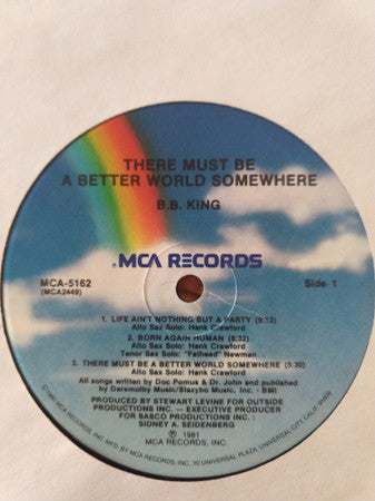 B.B. King : There Must Be A Better World Somewhere (LP, Album, Pin)