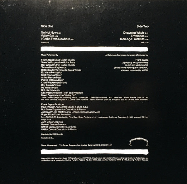 Zappa* : Ship Arriving Too Late To Save A Drowning Witch (LP, Album, Ter)