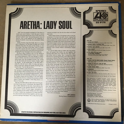 Aretha Franklin : Lady Soul (LP, Album, Pit)