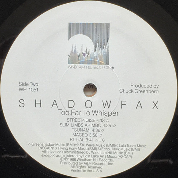 Shadowfax : Too Far To Whisper (LP, Album, RM, RP, EMW)