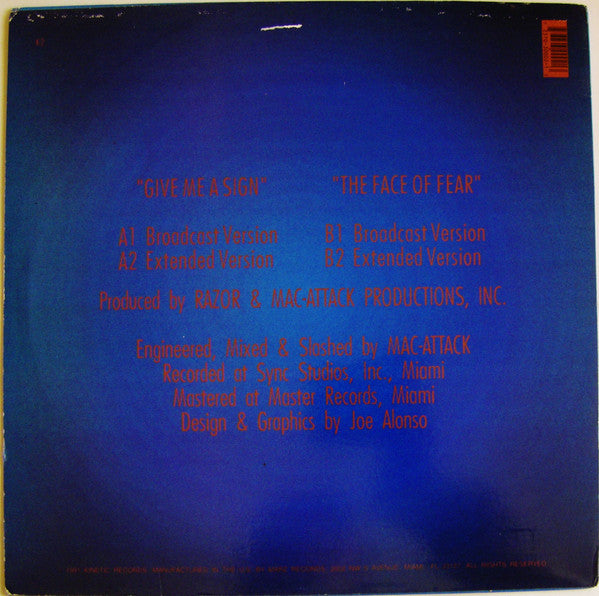 Razor (11) : Give Me A Sign / The Face Of Fear (12")