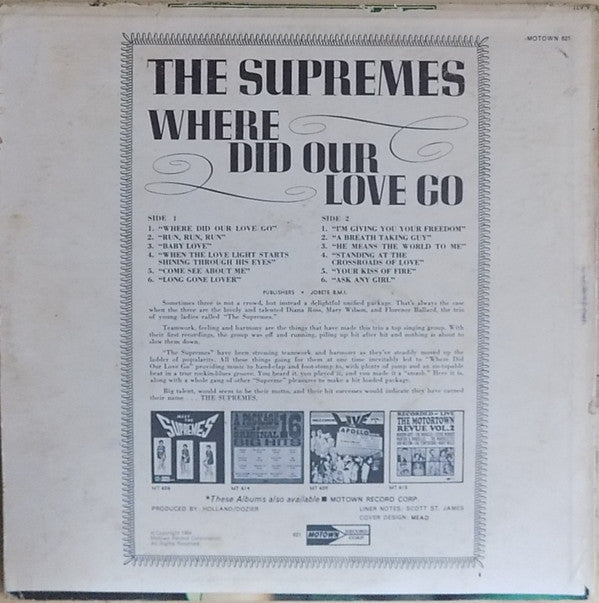 The Supremes : Where Did Our Love Go (LP, Album, Mono)