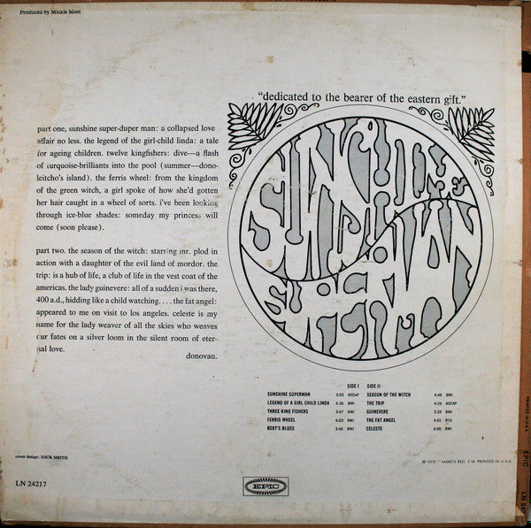 Donovan : Sunshine Superman (LP, Album, Mono, Ter)