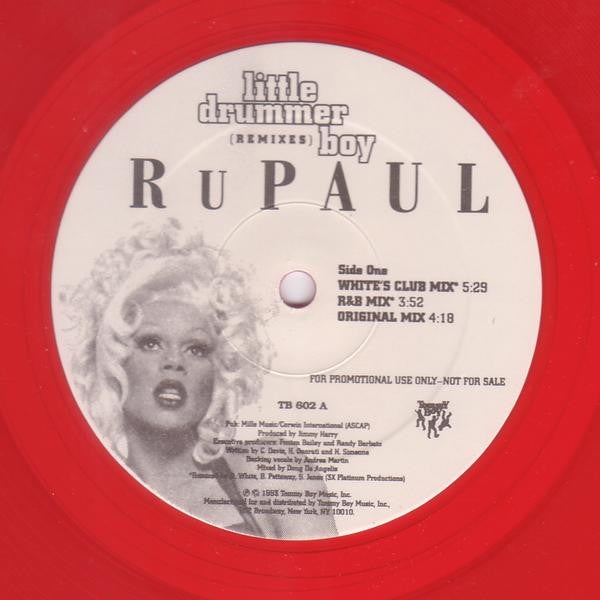 RuPaul : Little Drummer Boy (Remixes) (12", Promo, Red)