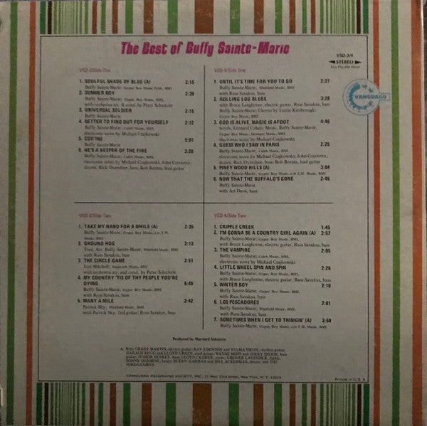 Buffy Sainte-Marie : The Best Of Buffy Sainte-Marie (2xLP, Comp, Club)