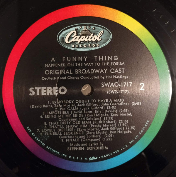 "A Funny Thing Happened On The Way To The Forum" Original Broadway Cast : A Funny Thing Happened On The Way To The Forum (LP, Album)