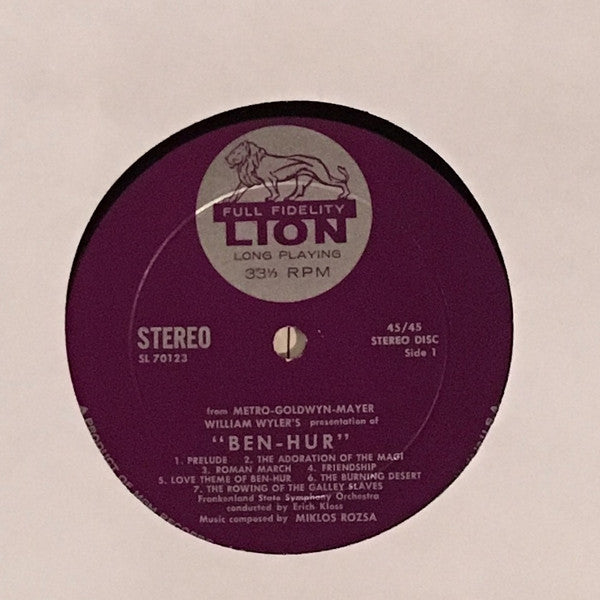 Miklós Rózsa : Musical Highlights From Ben-Hur (LP, Album)