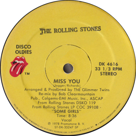 The Rolling Stones : Miss You / Hot Stuff (12")