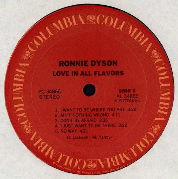 Ronnie Dyson : Love In All Flavors (LP, Album)