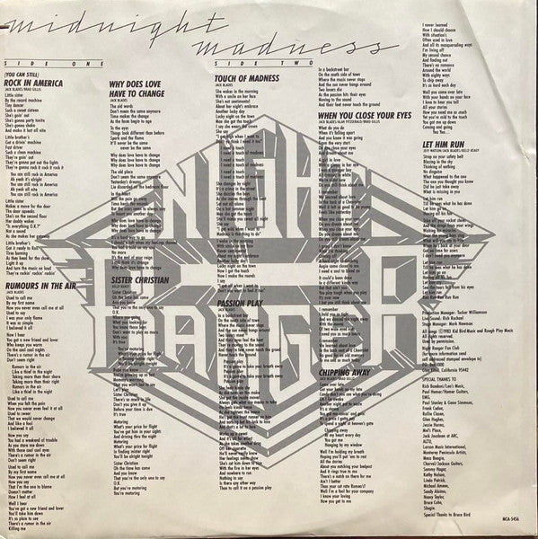 Night Ranger : Midnight Madness (LP, Album, Glo)