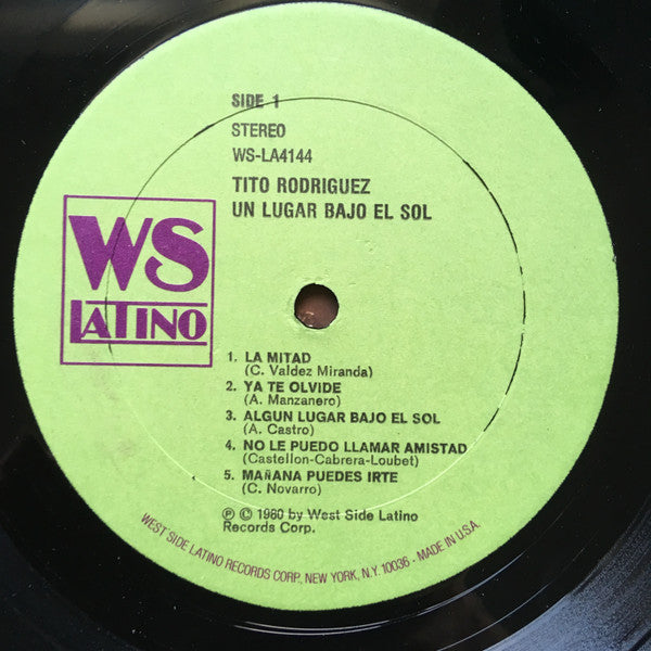Tito Rodriguez : Un Lugar Bajo El Sol (LP, Album, RE)