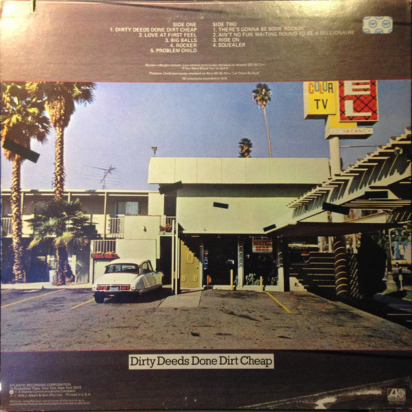 AC/DC : Dirty Deeds Done Dirt Cheap (LP, Album, RE)