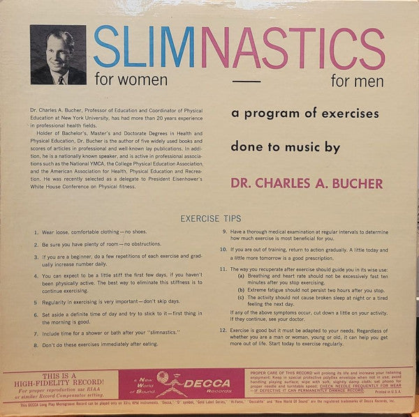 Dr. Charles A. Bucher : Slimnastics (LP, Album, Mono, Gat)