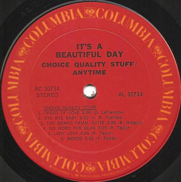 It's A Beautiful Day : Choice Quality Stuff / Anytime (LP, Album, San)