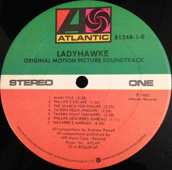 Andrew Powell & The Philharmonia Orchestra* : Ladyhawke (Original Motion Picture Soundtrack) (LP, Album)