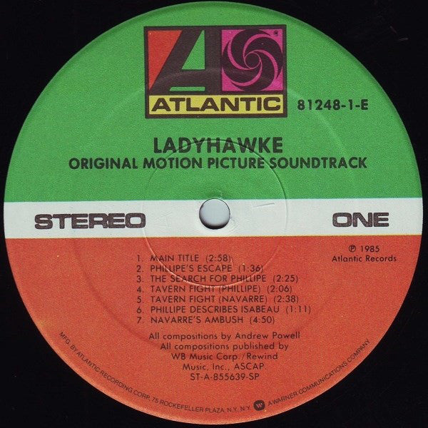 Andrew Powell & The Philharmonia Orchestra* : Ladyhawke (Original Motion Picture Soundtrack) (LP, Album)