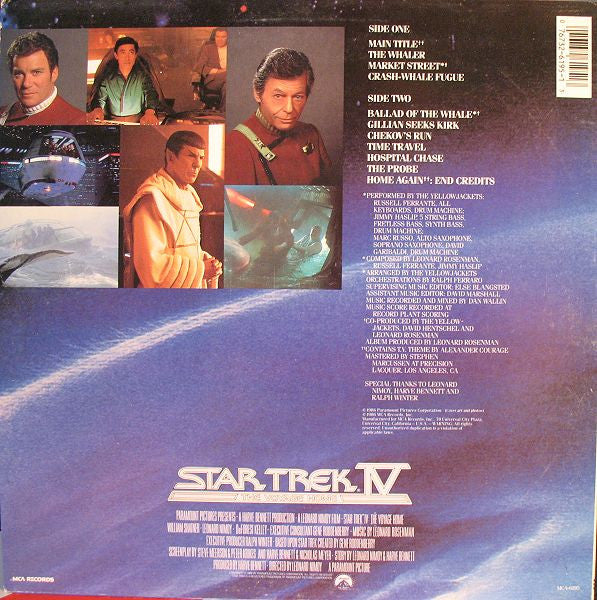 Leonard Rosenman : Star Trek IV: The Voyage Home (Original Motion Picture Soundtrack) (LP, Album, Glo)