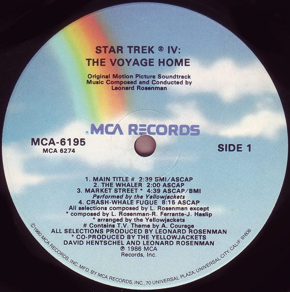 Leonard Rosenman : Star Trek IV: The Voyage Home (Original Motion Picture Soundtrack) (LP, Album, Glo)