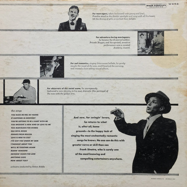 Frank Sinatra : Songs For Swingin' Lovers (LP, Album, Mono, RP, Scr)