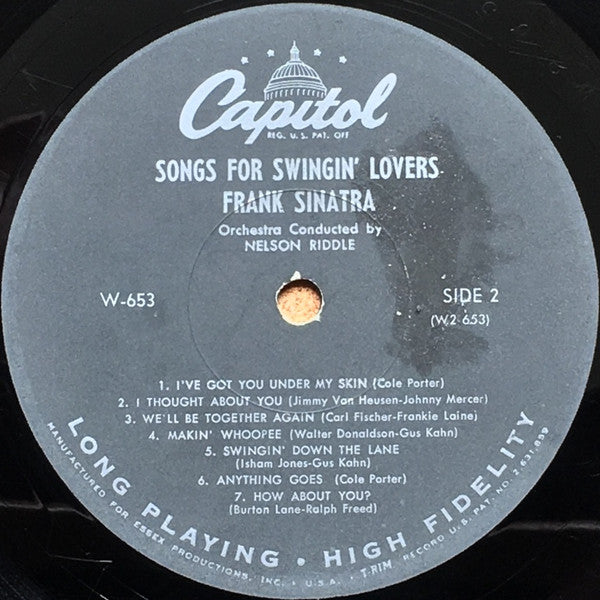 Frank Sinatra : Songs For Swingin' Lovers (LP, Album, Mono, RP, Scr)