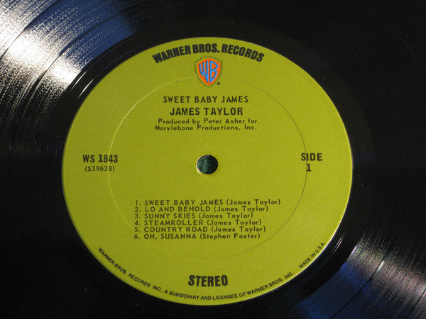 James Taylor (2) : Sweet Baby James  (LP, Album, RP, Ter)
