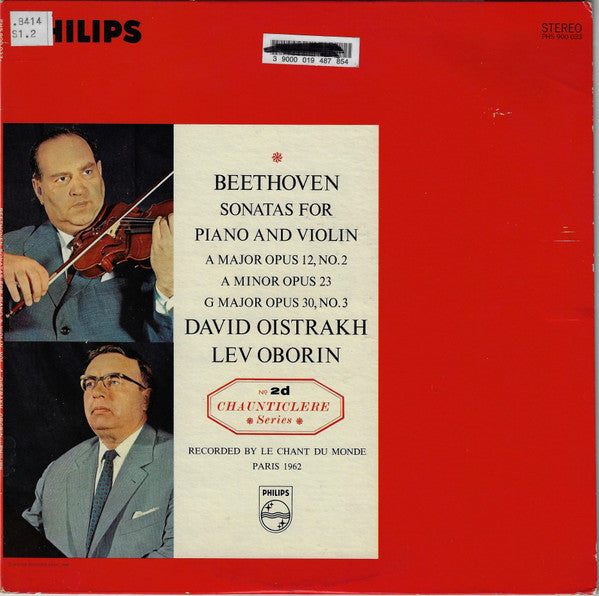 Beethoven*, David Oistrakh*, Lev Oborin : Sonatas For Piano And Violin (A Major Opus 12, No. 2 / A Minor Opus 23 / G Major Opus 30, No. 3) (LP, Comp)