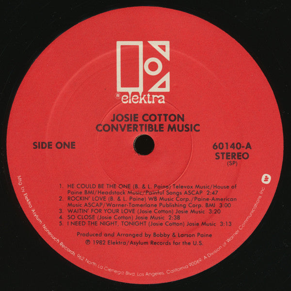 Josie Cotton : Convertible Music (LP, Album, SP )