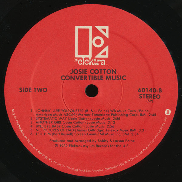 Josie Cotton : Convertible Music (LP, Album, SP )