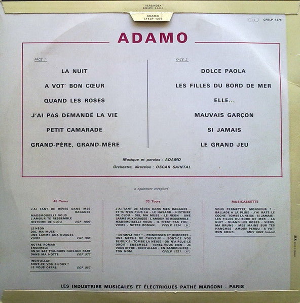 Adamo : Adamo Volume 2 (LP, Album, RE)