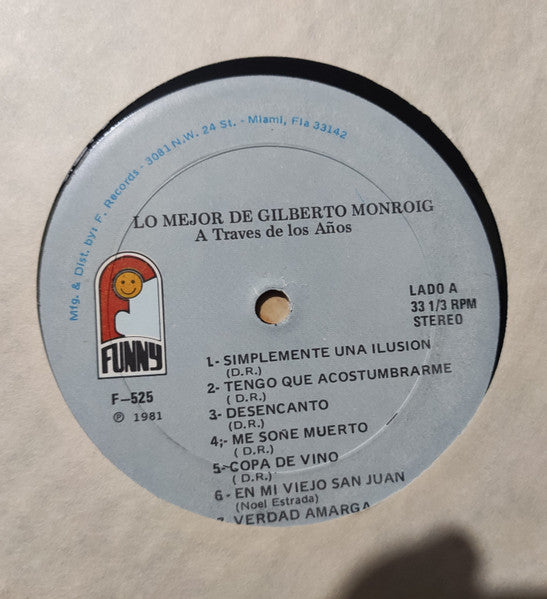 Gilberto Monroig : Lo Mejor A Traves De Los Años (LP, Comp)