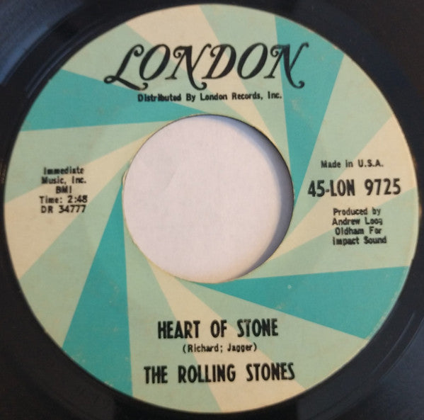 The Rolling Stones : Heart Of Stone / What A Shame (7", Single, Styrene, Mon)