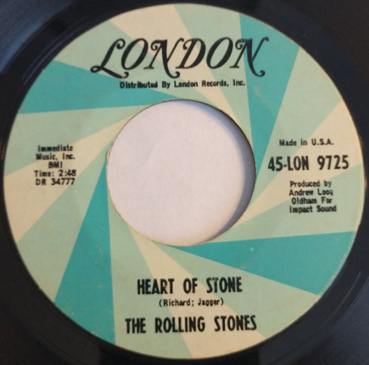 The Rolling Stones : Heart Of Stone / What A Shame (7", Single, Styrene, Mon)