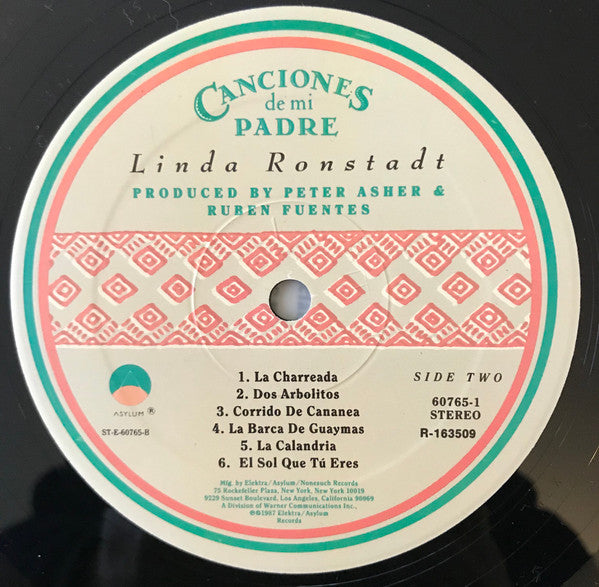 Linda Ronstadt : Canciones De Mi Padre (LP, Album, Club, BMG)