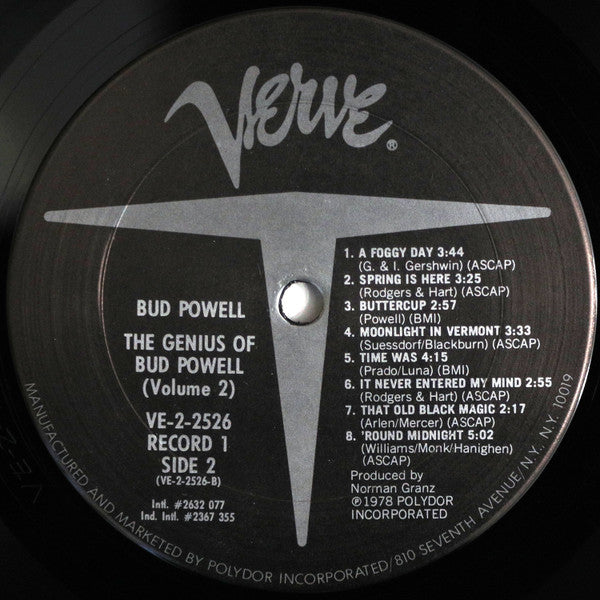 Bud Powell : The Genius Of Bud Powell (Volume 2) (2xLP, Comp, Mono)