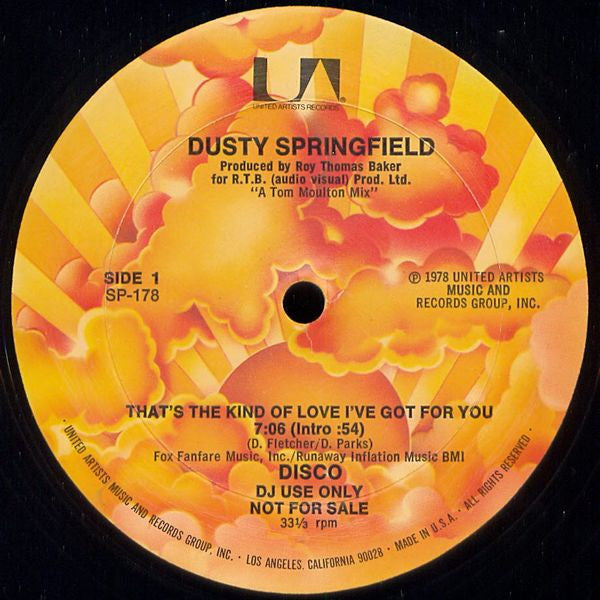 Dusty Springfield : That's The Kind Of Love I've Got For You (12", Promo)
