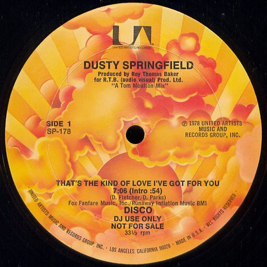 Dusty Springfield : That's The Kind Of Love I've Got For You (12", Promo)