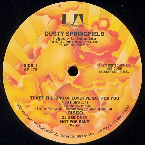Dusty Springfield : That's The Kind Of Love I've Got For You (12", Promo)