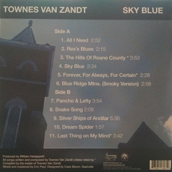 Townes Van Zandt : Sky Blue (LP, Album)
