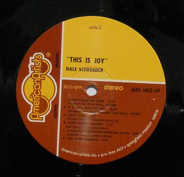 Dale Schroeder : This Is Joy (LP, Album)
