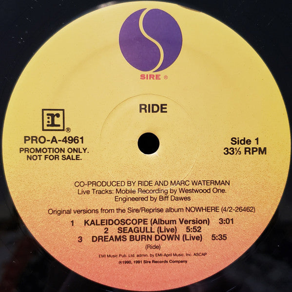 Ride : Kaleidoscope (Plus 6 Live Tracks) (12", Promo)
