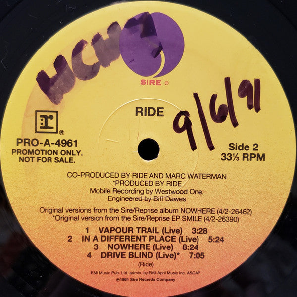 Ride : Kaleidoscope (Plus 6 Live Tracks) (12", Promo)