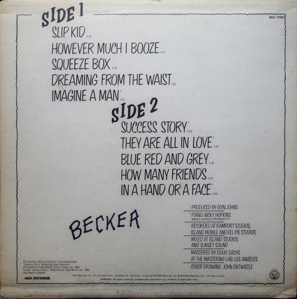 The Who : The Who By Numbers (LP, Album, RE, RP, Pin)
