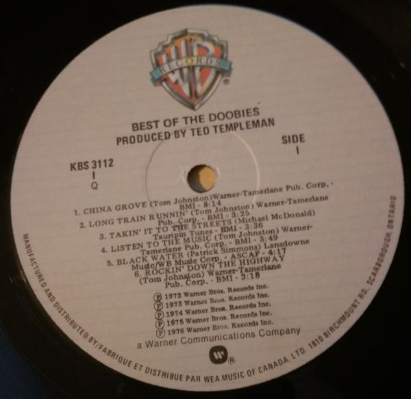 The Doobie Brothers : Best Of The Doobies (LP, Comp, RE)