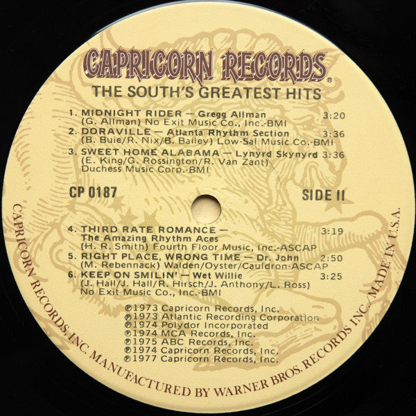 Various : The South's Greatest Hits (LP, Comp, Jac)