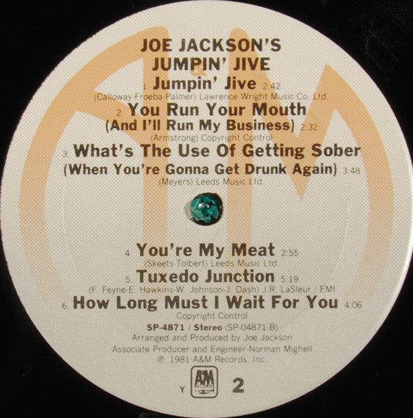 Joe Jackson's Jumpin' Jive : Joe Jackson's Jumpin' Jive (LP, Album, Y -)