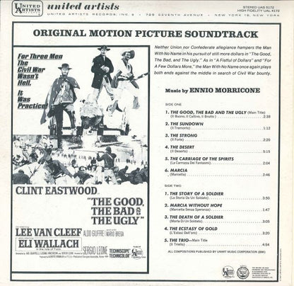 Ennio Morricone : The Good, The Bad  And The Ugly - Original Motion Picture Soundtrack (LP, Album, M/Print, RP)