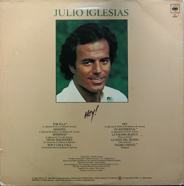 Julio Iglesias : Hey! (LP, Album, Gat)