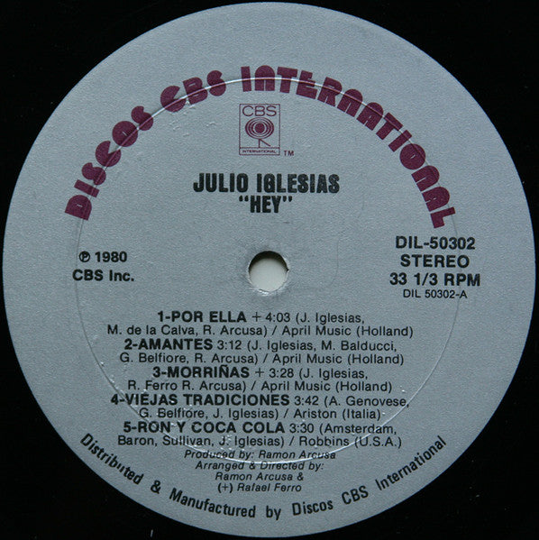 Julio Iglesias : Hey! (LP, Album, Gat)