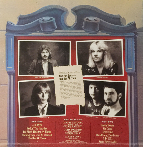 Styx : Paradise Theatre (LP, Album, Etch, Gat)