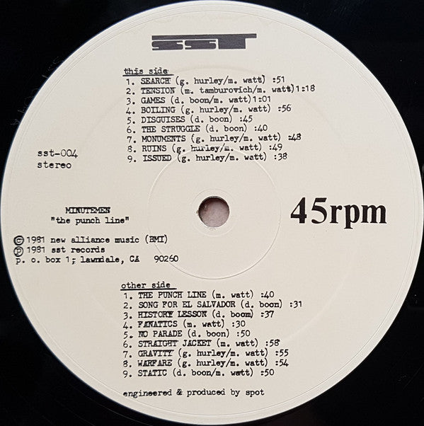 Minutemen : The Punch Line (12", Album, RP)